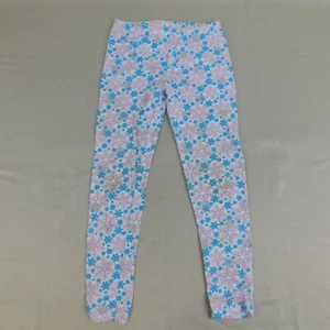Disney Frozen Elsa Kids Snowflake Printed Leggings 6X, White-Blue-Purple #664 - Picture 1 of 6