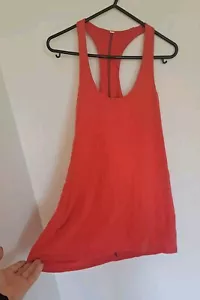 Lululemon Red Ruched Back Activewear Active Tank Top Size 10 14 Large $4 EXPRESS - Picture 1 of 4
