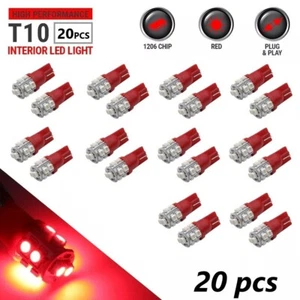 Syneticusa 20 piezas x T10 interior reversa domo matrícula bombillas LED ROJO - Imagen 1 de 6