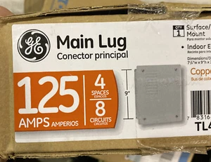 GE 125 Amp 4-Space 8-Circuit  Indoor Main Lug Circuit Breaker Panel- TLC412CP - Picture 1 of 1
