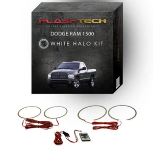 Kit de halo LED ojo de ángel blanco y control remoto de RF para faros Dodge Ram 1500 2002-2005 - Imagen 1 de 6