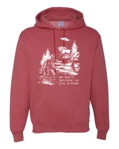 We Don't Believe Either Bigfoot Unicorns Unisex Hoodie Sweatshirt - Picture 1 of 28