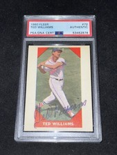 Ted Williams Signed 1960 Fleer Card PSA Boston Red Sox