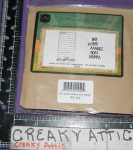 DO WHAT MAKES YOU HAPPY TAG LINE 2 CLING RUBBER STAMPS UNITY STAMP COMPANY IPS16 - Picture 1 of 2