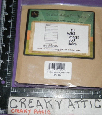 DO WHAT MAKES YOU HAPPY TAG LINE 2 CLING RUBBER STAMPS UNITY STAMP COMPANY IPS16 - Image 1 of 2