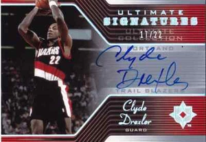 2004-05 Ultimate Collection CLYDE DREXLER Auto Signatures Gold Card #d 22 - Bild 1 von 2