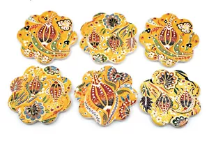 Türkische Keramik Keramik Fliesen Design Set 6 Untersetzer (Orange) - Bild 1 von 2
