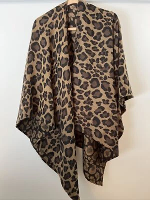 Leopard Print Shawl Wrap One Size Fits Most Polyester Soft Animal Print - Image 1 of 4