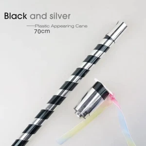 Zaubertrick Erscheinender Stock Zauberstab Requisite Schwarz & Silber T3 - Bild 1 von 7