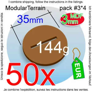 50x Slotted Slotta 3mm MDF 35mm Round Base Circular Ranura Socle Rond War Hammer - Imagen 1 de 8