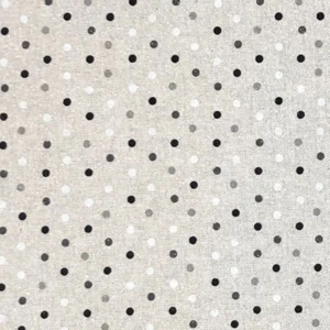 Cotton Rich Sparkle Linen Look Fabric Dots Mono Panama 140cm Wide - Picture 1 of 1