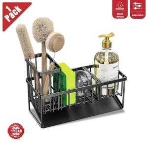 Sponge Holder Organizer for Kitchen Sink Caddy Stainless Steel with Brush Holder - Picture 1 of 5
