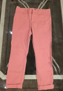 Girls Pink Chino Pants Rolled Cuff Adjustable Waist Size Unknown Casual Trousers - Picture 1 of 1