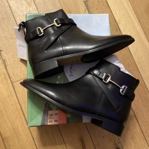 BNWT JOULES SIZE 9 Eu43 Ankle Boots Cottenham Black Leather Boots RP£109 Boxed - Picture 1 of 11