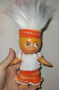 MOON GOON TROLL in ooak Outfit 6" White Hair Large Doll Candy Backpack skirt  - Picture 1 of 9