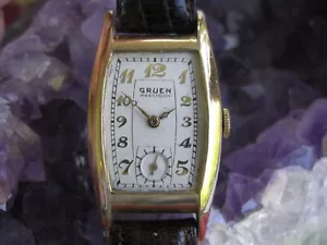Gruen 355 Precision Vintage Solid 14k Yellow Gold Deco Wrist Watch 41.5mm - Picture 1 of 11