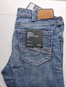 Original SILVER Jeans Co. Herren CRAIG Easy Fit Bootcut Leg Jeans Größe 32x34 Neu mit Etikett  - Bild 1 von 6