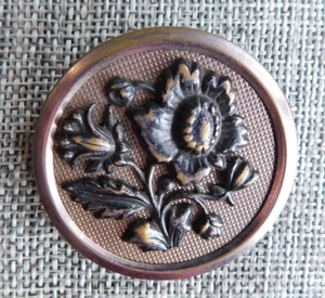Antike Vintage Knopf Blume Aprx: 1-3/4" #532-D - Bild 1 von 5