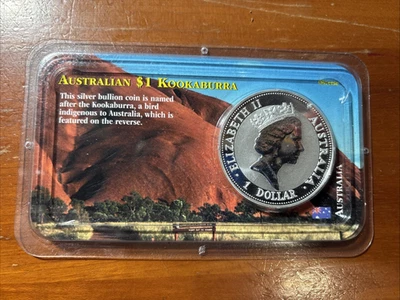 1993 Australian Kookaburra $1 silver coin in Littleton Holder - Image 1 of 4