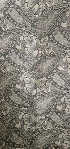 VTG Paisley Tapestry Upolstery Fabric Heavy 108" x 58". Tan, Green & Burgundy. - Picture 1 of 8