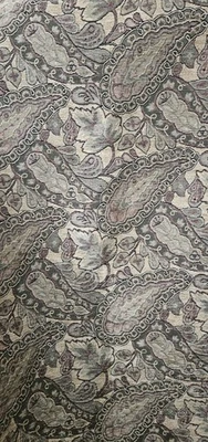 VTG Paisley Tapestry Upolstery Fabric Heavy 108" x 58". Tan, Green & Burgundy. - Image 1 of 4