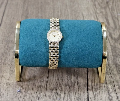 Impresionante reloj de vestir vintage de oro de 9 quilates y diamantes para dama Bueche Girod Foto 1 de 4