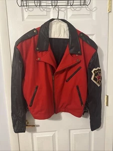 Chaqueta de moto vintage Jeff Hamilton Eagle Star Logo lana cuero extra grande - Imagen 1 de 14
