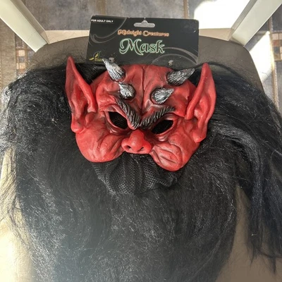 Halloween Midnight Creatures Hooded Devil Faceted Mask for Adults. New - Image 1 of 3