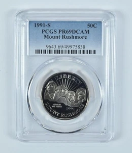 1991-S Mount Rushmore Commemorative Half Dollar PR69 DCAM PCGS Blue Label *8957 - Picture 1 of 5
