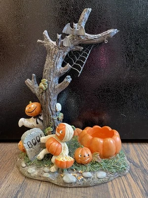 Halloween Pals YANKEE CANDLE Wax Melt Tart TEA LIGHT HOLDER Pumpkin HANGING BOWL - Image 1 of 4