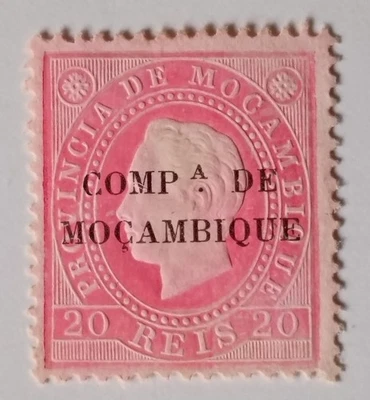 Sello de la compañía Mozambique, 1892, sc#3, sin usar, NG, en relieve Foto 1 de 2
