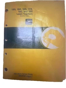 John Deere 130,160,165,180,185 Tractors OMM75874 Operators Manual Book - Imagen 1 de 2