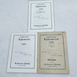Simplified Scientific EPHEMERIS 1926, 1929, 1936 by The Rosicruscian Fellowship - Picture 1 of 7