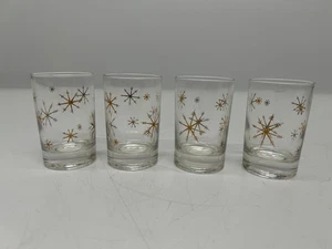 4 MCM Royal Marcrest Star Glow Starburst Snowflake Tumbler 3 5/8" Juice Glasses - Imagen 1 de 7