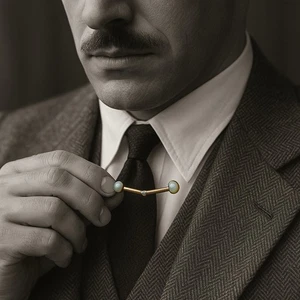 Antica Bottoniera Camicia Uomo Anni 20 Madreperla Firmata Rara Vintage - Foto 1 di 6