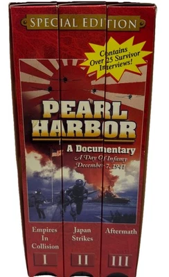 Pearl Harbor VHS-A Day of Infamy Special Edition 3 Tapes A Documentary 2001 - Image 1 of 3