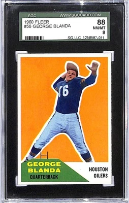 1960 Fleer #58 George Blanda Houston Oilers Football Card SGC 8 NM/MT ID:45897 - Image 1 of 2