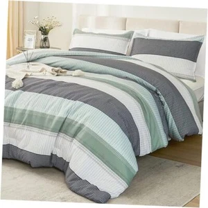 Size Comforter Set - 3 Pieces Lightweight Bedding Comforter King Sage Green - Picture 1 of 8