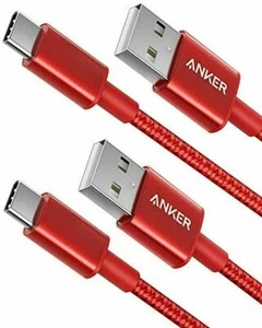 USB Type C Cable Anker 2-Pack 6 Ft Premium Nylon USB-C to USB-A Fast Charging - Picture 1 of 7