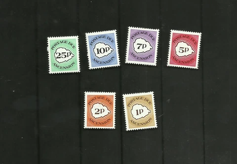 ASCENSION ISLAND SET OF POSTAGE DUES J1-J6 MNH 2022 CAT. 2.35 Cover