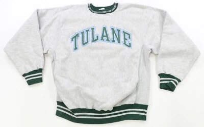 Sudadera rara vintage CHAMPION Tulane University a rayas tejido inverso años 90 XL Foto 1 de 4