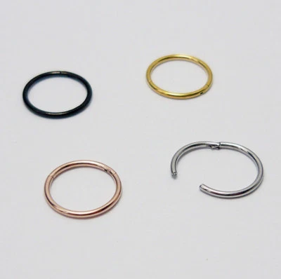 0,8 mm Nasenpiercing Segmentring Nase Ring Nose Ohr Lippen Scharnier Clicker - Bild 1 von 2