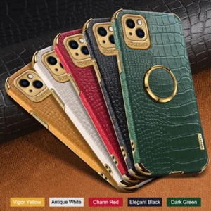 Funda Para iPhone 16 Pro Max 15 14+ 13 12 11 XS 8 Cocodrilo Cuero PU Teléfono Cubierta - Imagen 1 de 17