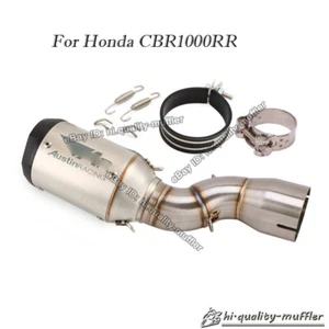 Exhaust Mid Link Pipe With Carbon Fiber Muffler For Honda CBR1000RR 2017-2023 - Picture 1 of 10