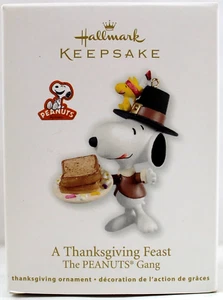 Snoopy Hallmark 2012 A Thanksgiving Feast Pilgrim Rare Ornament - Picture 1 of 2