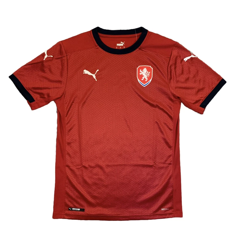 Puma Mens Czech Republic FACR Home Soccer Jersey Red Size S - Small