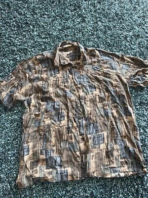 Camisa Birmania Bibas Abotonada Para Hombre Talla XL Rayón Poliéster Manga Corta Foto 1 de 4