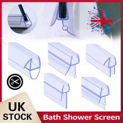 Rubber Plastic Bath Shower Screen Door Seal Strip for Thickness 4-6mm Gap 7-30mm