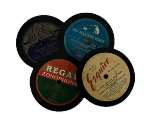 4 Felt Backed Shellac Coasters, Hand Crafted From Original 1950s 78rpm Records - Picture 1 of 8