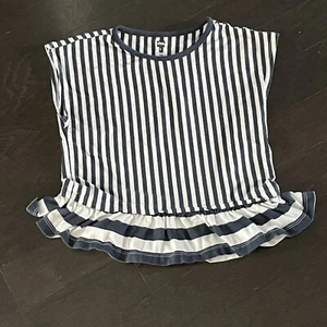 Tea Collection striped ruffle hem top size 8 - Picture 1 of 3